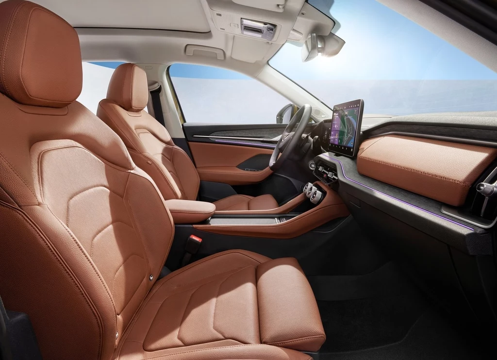 Koniakowa skóra w nowej Skodzie Kodiaq wygląda bardzo elegancko Koniakowa skóra w nowej Skodzie Kodiaq wygląda bardzo elegancko