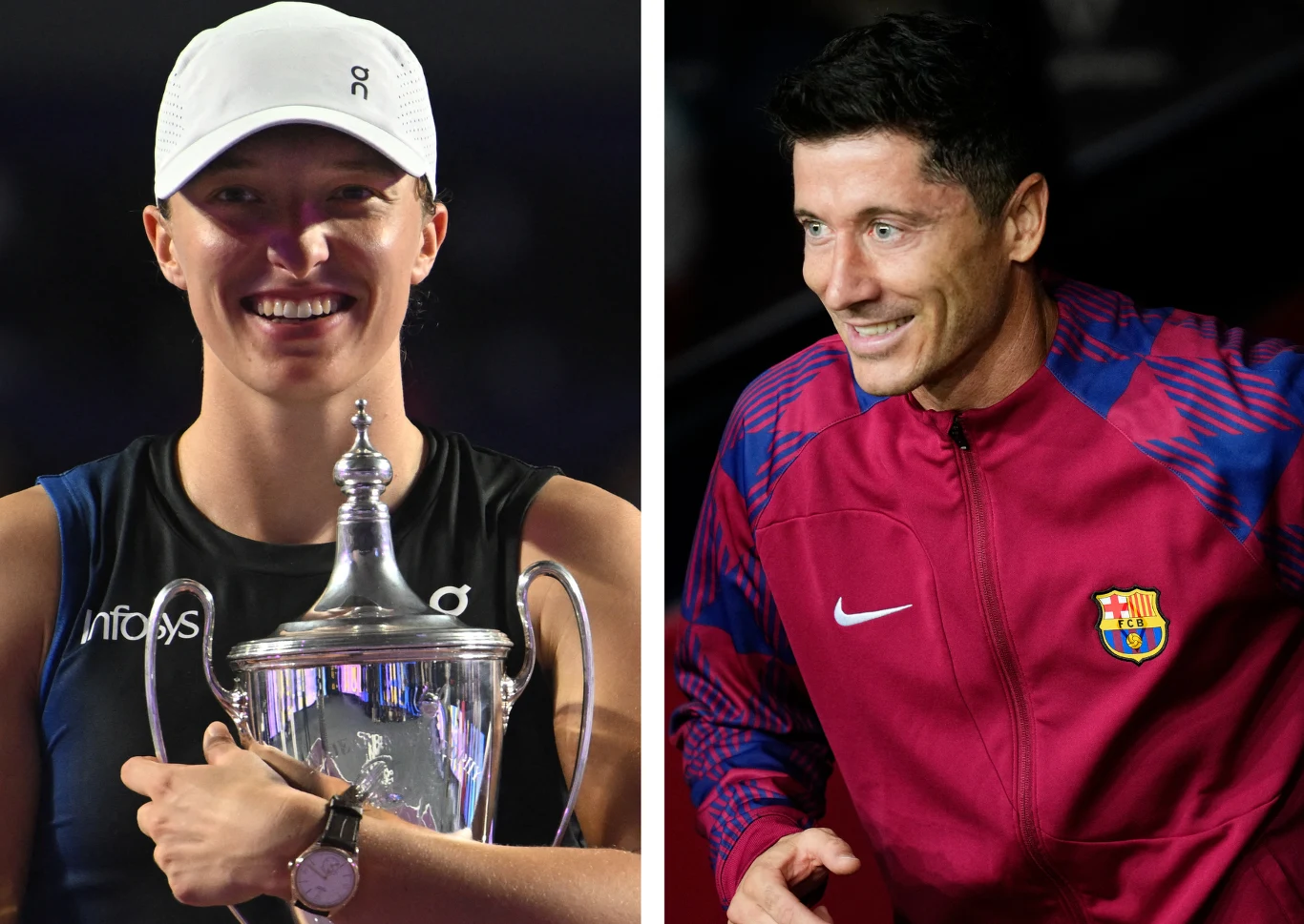 Iga Świątek i Robert Lewandowski