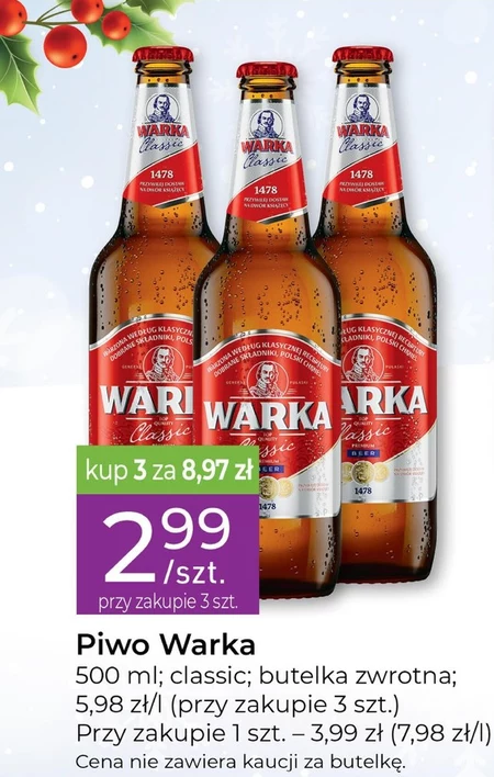 Warka Classic Piwo jasne 500 ml