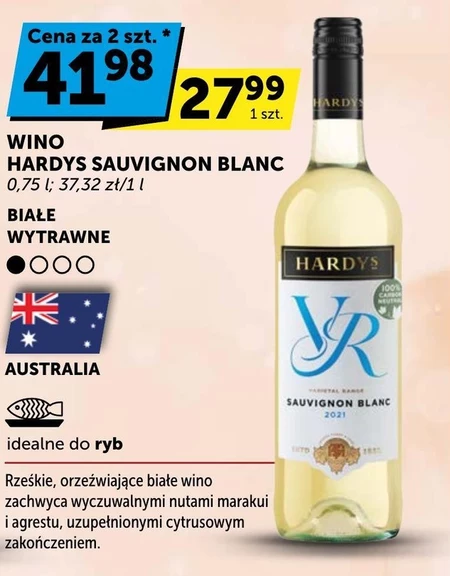 Hardys Varietal Range Sauvignon Blanc Wino białe wytrawne australijskie 750 ml