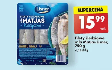 Lisner Śledź atlantycki filety a'la Matjas klasyczne 750 g