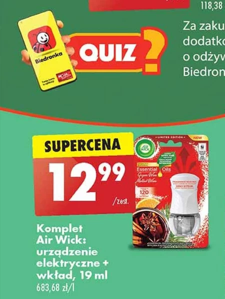 Air Wick Essential Oils Wtyczka elektryczna i wkład zapachowy owocowa sangria z przyprawami 19 ml