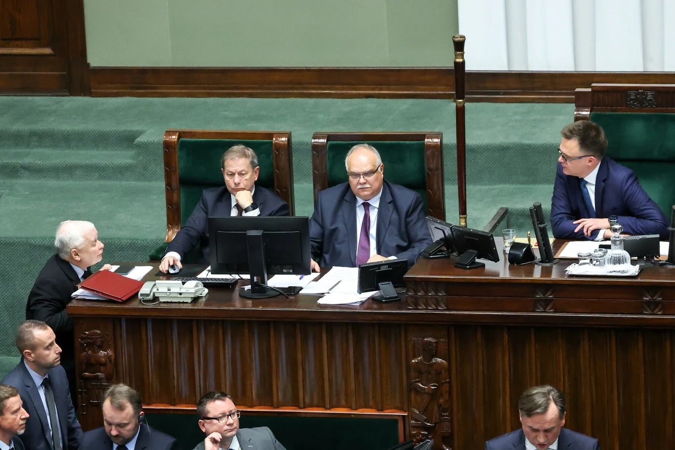 Wicepremier Jarosław Kaczyński i marszałek Sejmu Szymon Hołownia Wicepremier Jarosław Kaczyński i marszałek Sejmu Szymon Hołownia