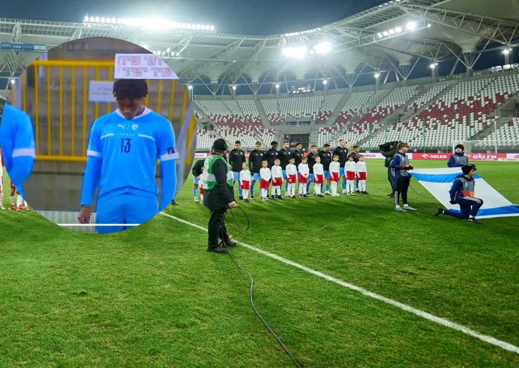 Minuta ciszy podczas meczu Polska - Izrael //twitter (@Michael_Wgd