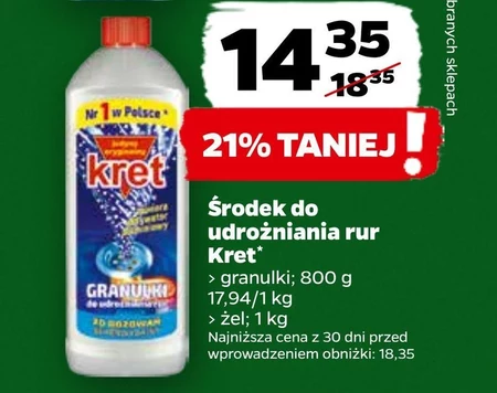kret Granulki do udrożniania rur 800 g