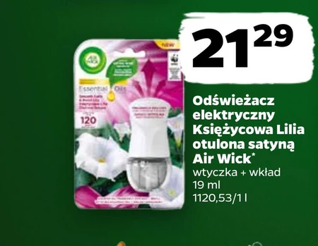 Air Wick Essential Oils Elektryczny odświeżacz i wkład księżycowa lilia otulona satyną 19 ml