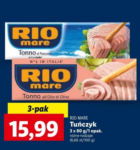 Rio Mare Tuńczyk w sosie własnym 3 x 80 g