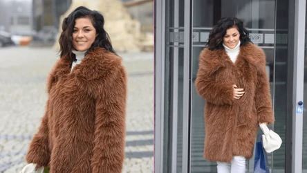 Katarzyna Cichopek lubi misiowe płaszcze.