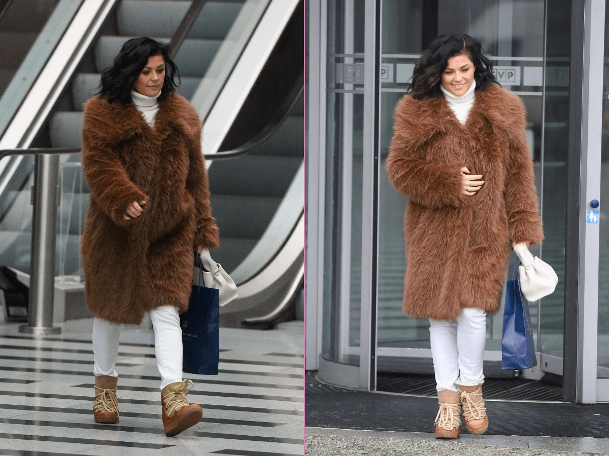 Katarzyna Cichopek w futrze jak miś z Krupówek