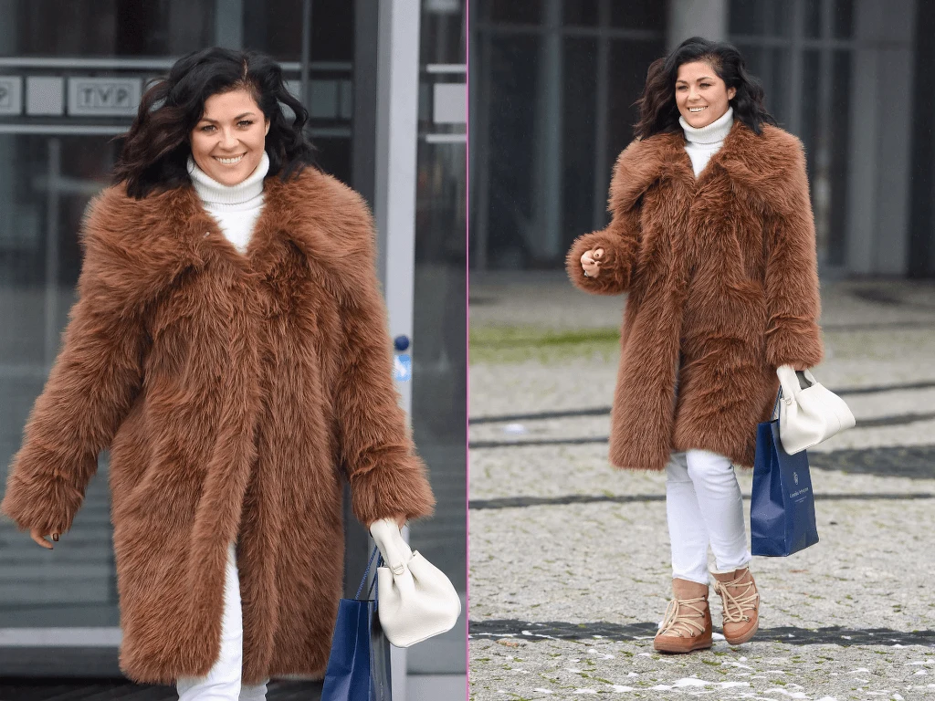 Katarzyna Cichopek w futrze jak miś z Krupówek Katarzyna Cichopek w futrze jak miś z Krupówek