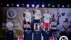 Podium Turnieju Barbórkowego. Od lewej: Petr Marecek, Arkadiusz Michalski i Arsen Kasabijew