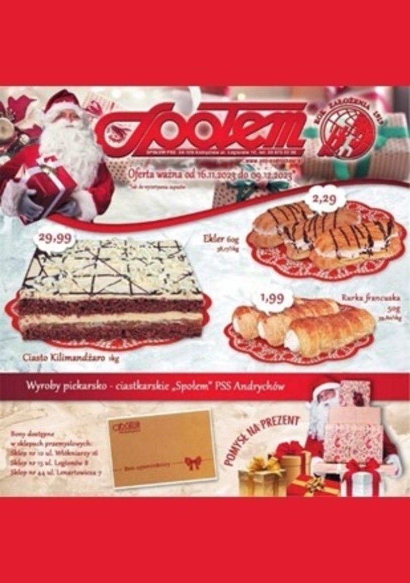 Gazetka promocyjna PSS Andrychów - ważna od 16. 11. 2023 do 09. 12. 2023