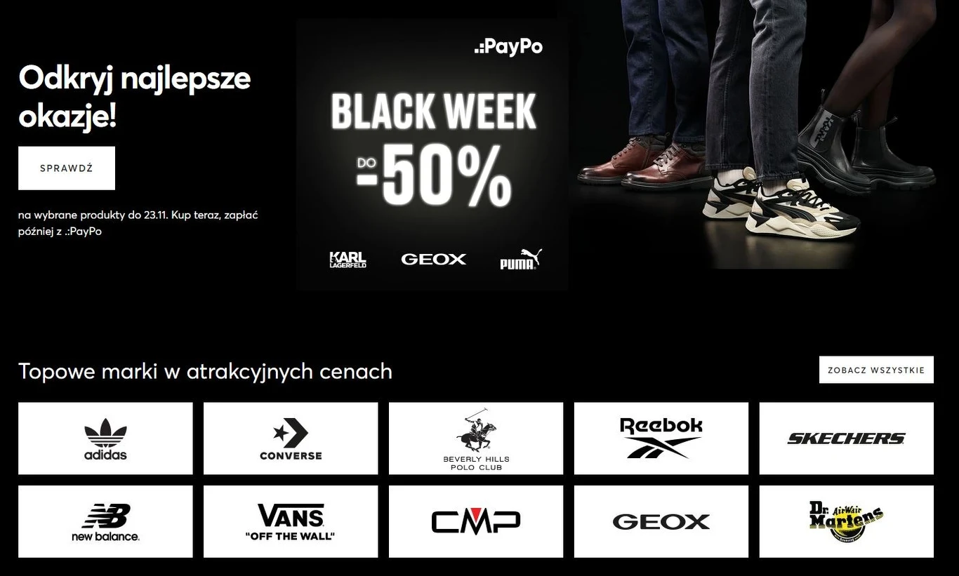 Ogromne rabaty na Black week na eobuwie.pl