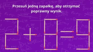 Test na inteligencję. Czy uda ci się przestawić zapałkę tak, aby otrzymać poprawne rozwiązanie?