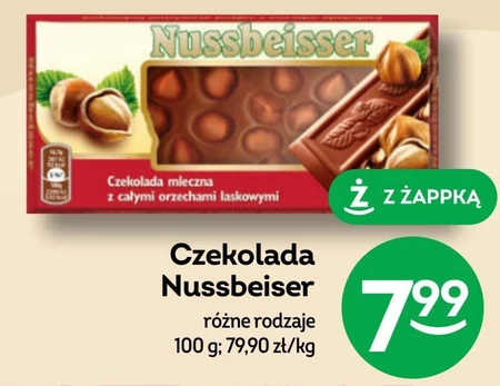Nussbeisser Czekolada mleczna z całymi orzechami laskowymi 100 g