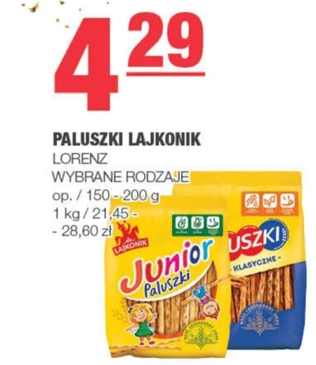 Lajkonik Junior Paluszki o smaku waniliowym 150 g