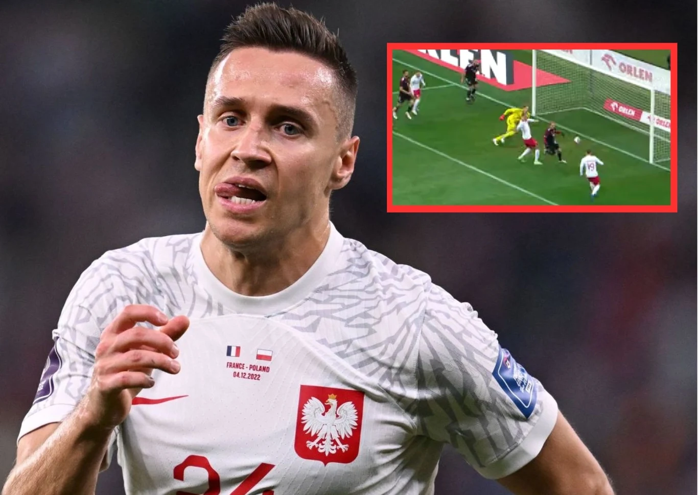 Gol Przemysława Frankowskiego z Łotwą - fot. twitter.com/sport_tvppl Gol Przemysława Frankowskiego z Łotwą - fot. twitter.com/sport_tvppl