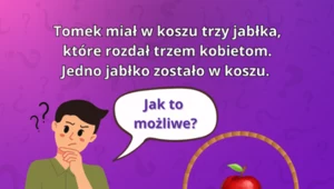 Podchwytliwy test IQ, który umie rozwiązać tylko 5% osób. Dlaczego jedno jabłko zostało w koszyku?