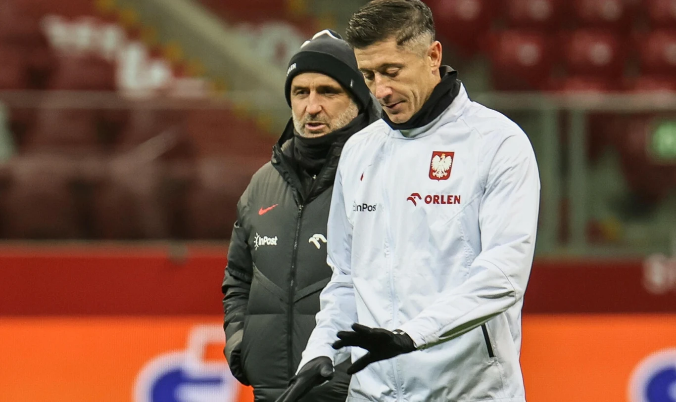Michał Probierz i Robert Lewandowski, zgrupowanie reprezentacji Polski