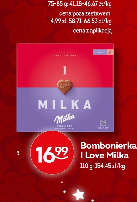 Milka Czekoladki mleczne z nadzieniem z orzechów laskowych 110 g