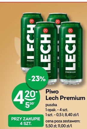 Lech Premium Piwo jasne 500 ml niska cena