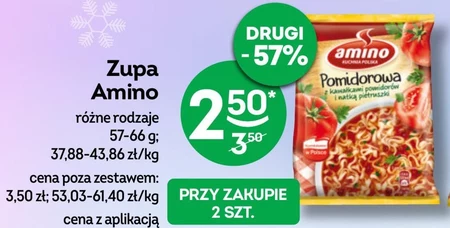 Amino Zupa błyskawiczna pomidorowa z kawałkami pomidorów i natką pietruszki 61 g