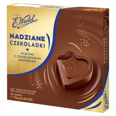 E. Wedel Nadziane czekoladki mleczne z czekoladowym nadzieniem 114 g - 0