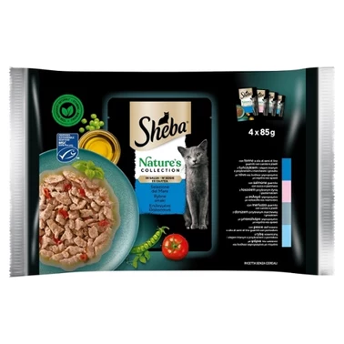 Sheba Nature's Collection Karma dla kotów w sosie rybne smaki 430 g (4 x 85 g) - 0