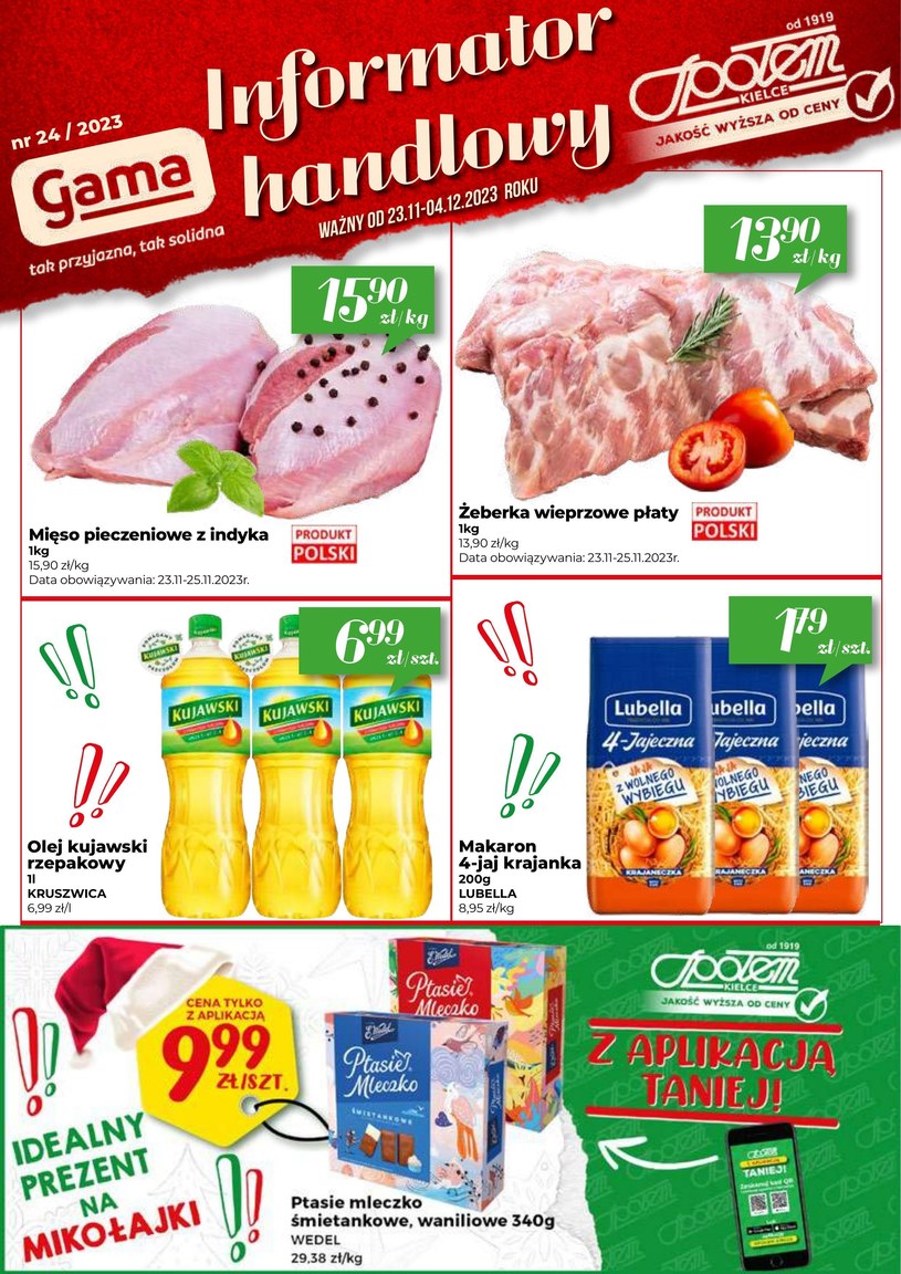 Gazetka promocyjna Społem Kielce - ważna od 23. 11. 2023 do 04. 12. 2023
