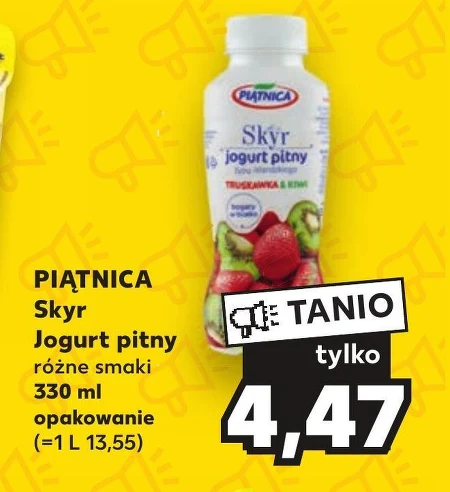 Piątnica Skyr jogurt pitny typu islandzkiego truskawka 330 ml