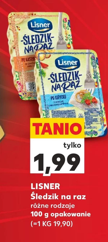 Lisner Śledzik na raz po podlasku cebula smażona z grzybami 100 g