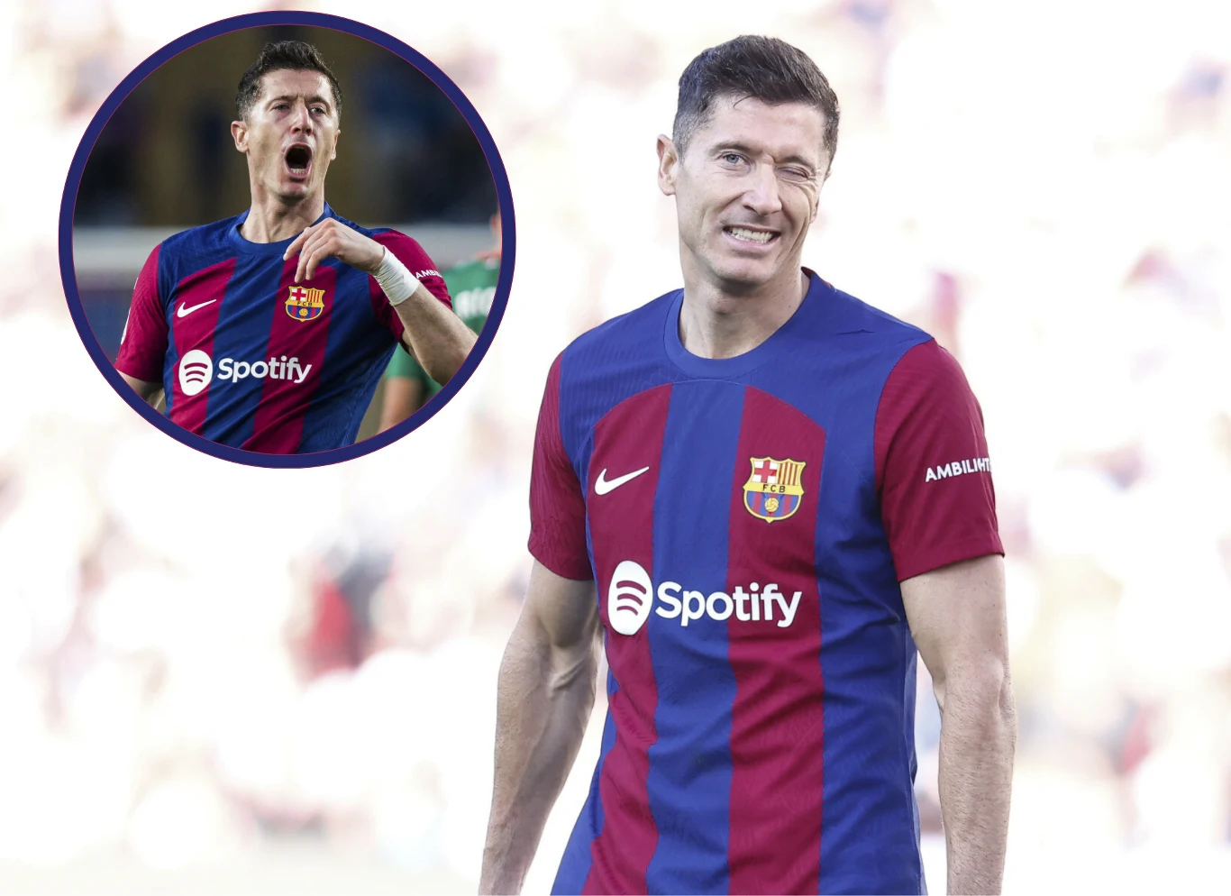 Kapitan reprezentacji Polski Robert Lewandowski w barwach FC Barcelona