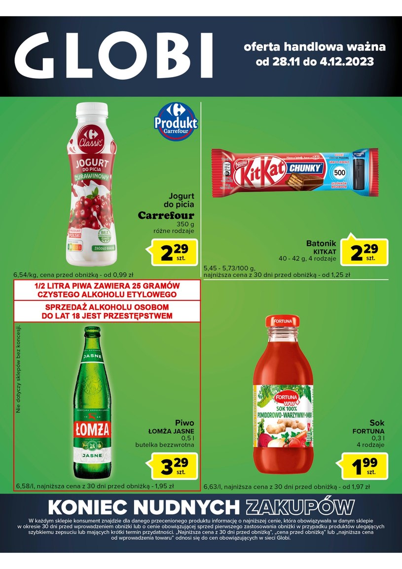 Gazetka promocyjna Globi - ważna od 28. 11. 2023 do 04. 12. 2023