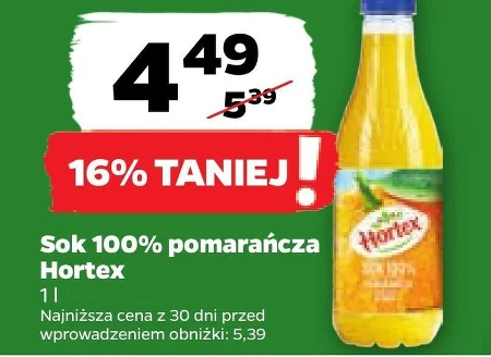 Hortex Sok 100 % pomarańcza 1 l 