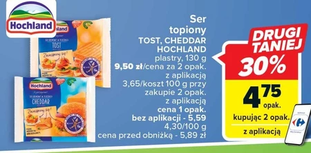 Hochland Ser kremowy w plastrach cheddar 130 g