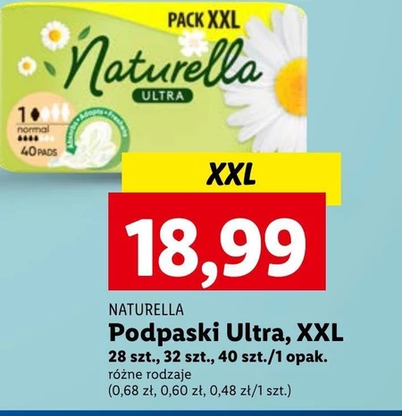 Naturella Ultra Normal rozmiar 1 Podpaski ze skrzydełkami, × 40