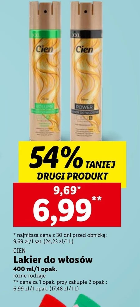 Lakier do włosów Cien