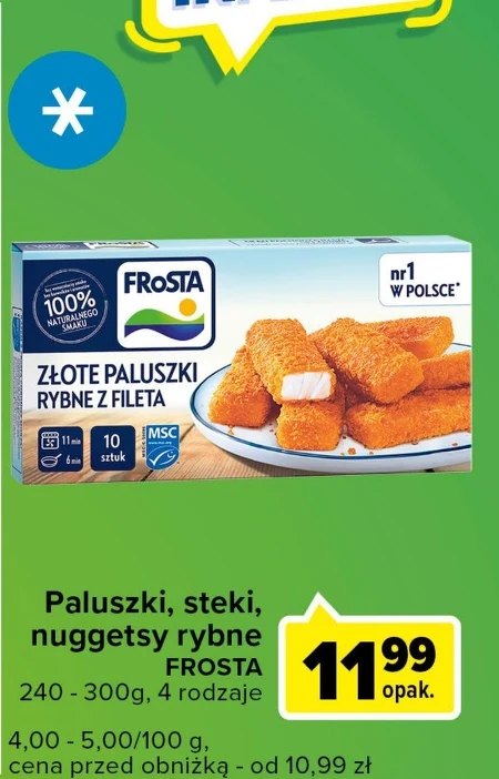 FRoSTA Złote paluszki rybne 300 g (10 sztuk)