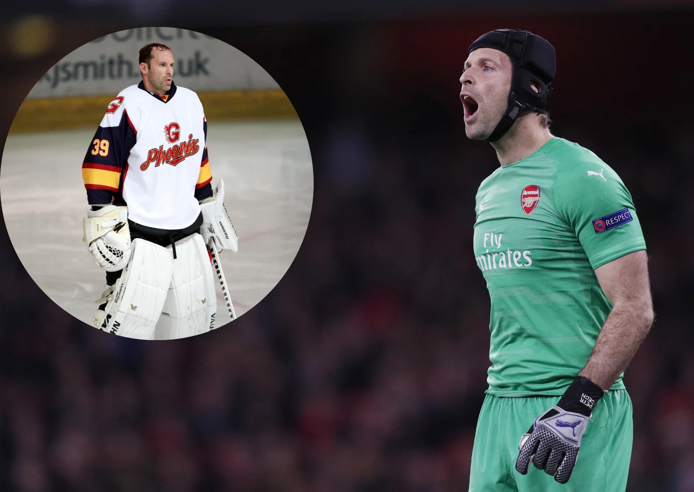 Petr Cech z bramkarza piłkarskiego został hokejowym Petr Cech z bramkarza piłkarskiego został hokejowym