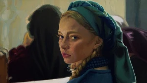 Kamila Urzędowska w scenie z filmu "Chłopi"