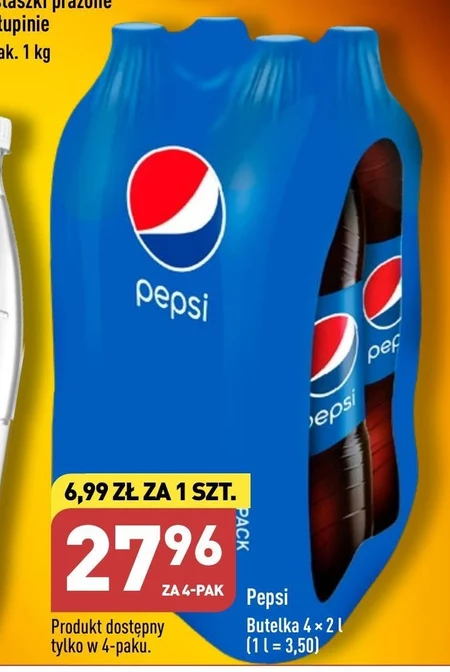 Pepsi-Cola Napój gazowany 8 l (4 x 2 l)