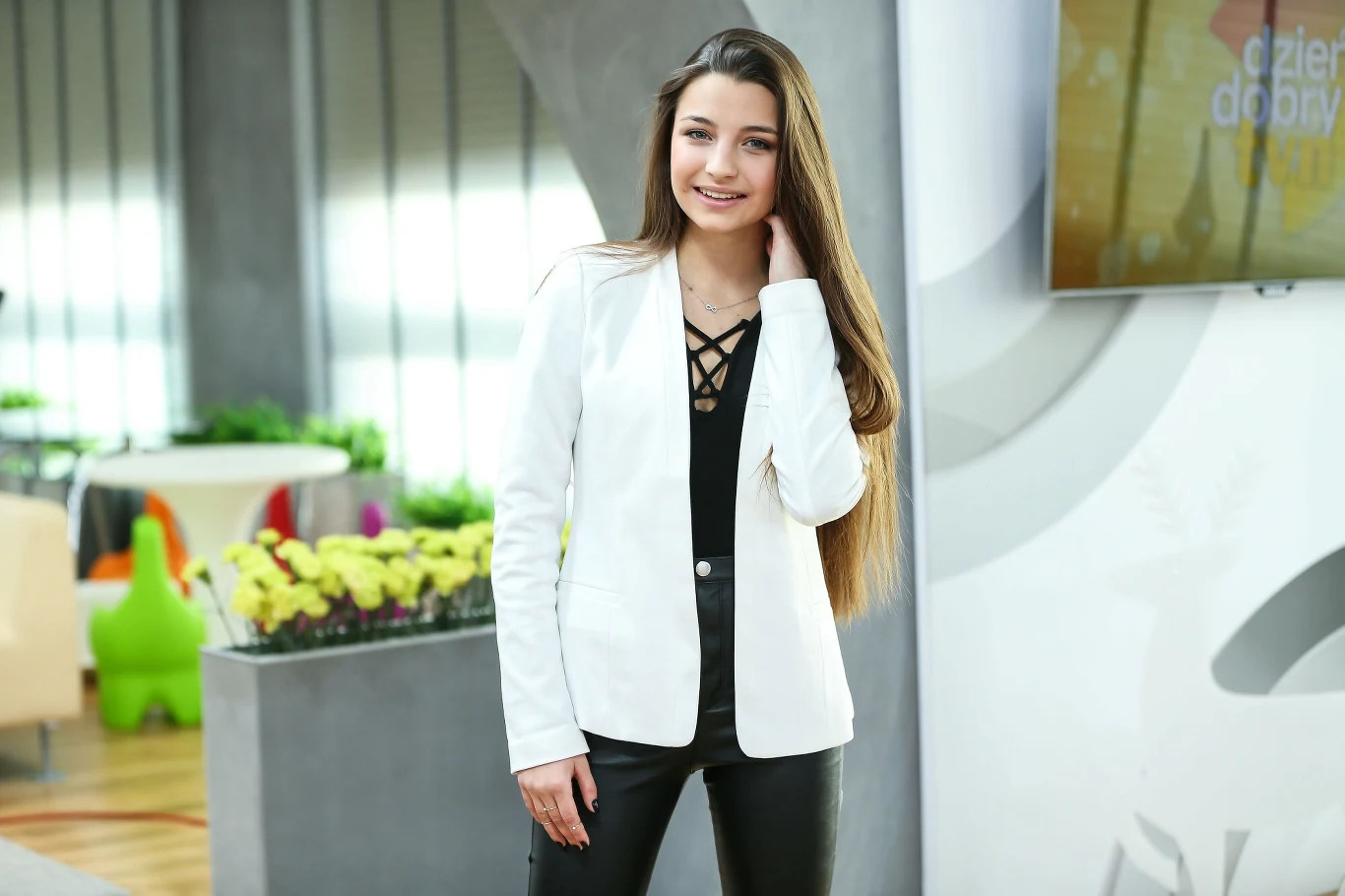 Julia Wieniawa w "Dzień Dobry TVN" w 2016 roku