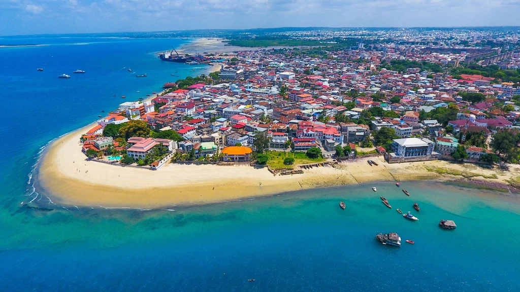 Stone Town na Zanzibarze. Widok z lotu ptaka