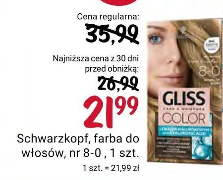 Schwarzkopf Gliss Color Farba do włosów naturalny blond 8-0