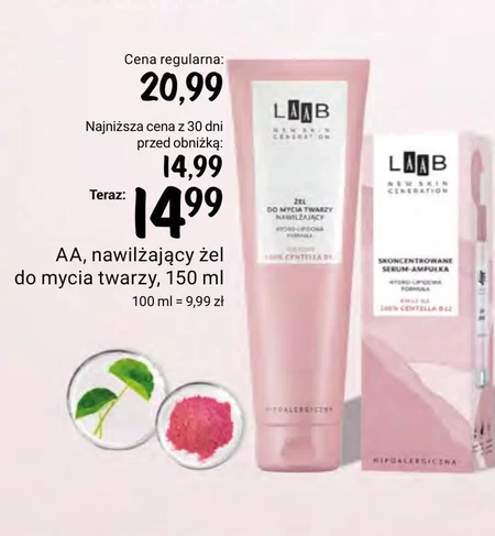 AA LAAB 100% Centella B12 Żel do mycia twarzy nawilżający 150 ml