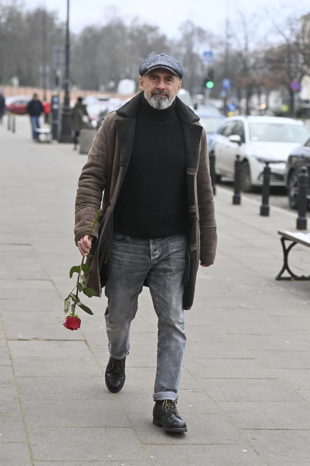 Jacek Kopczyński na pogrzebie Macieja Damięckiego.