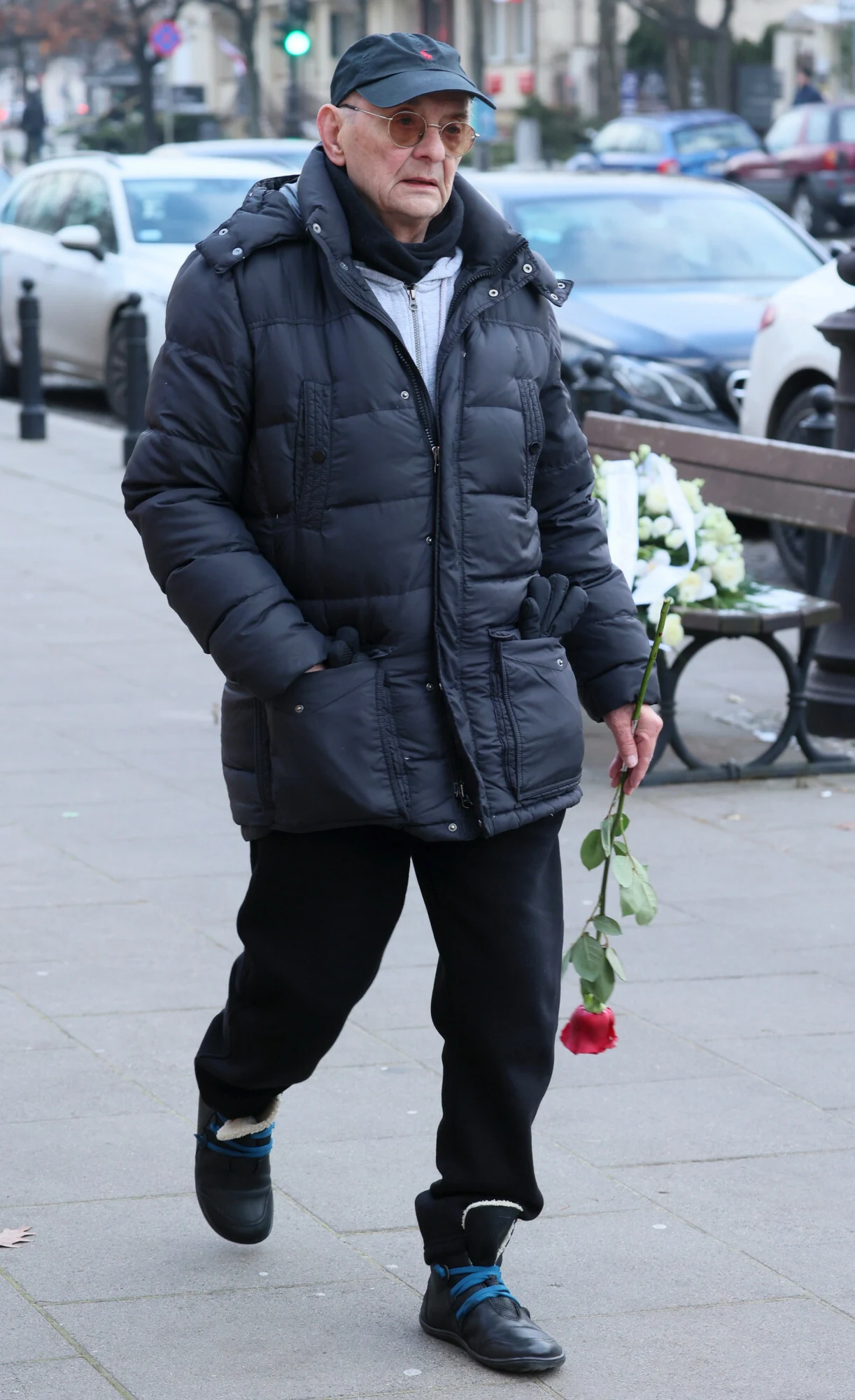 Jerzy Bończak na pogrzebie Macieja Damięckiego.