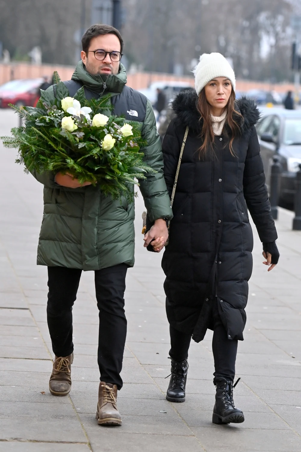 Grzegorz Bliski i Dorota Czaja na pogrzebie Macieja Damięckiego.