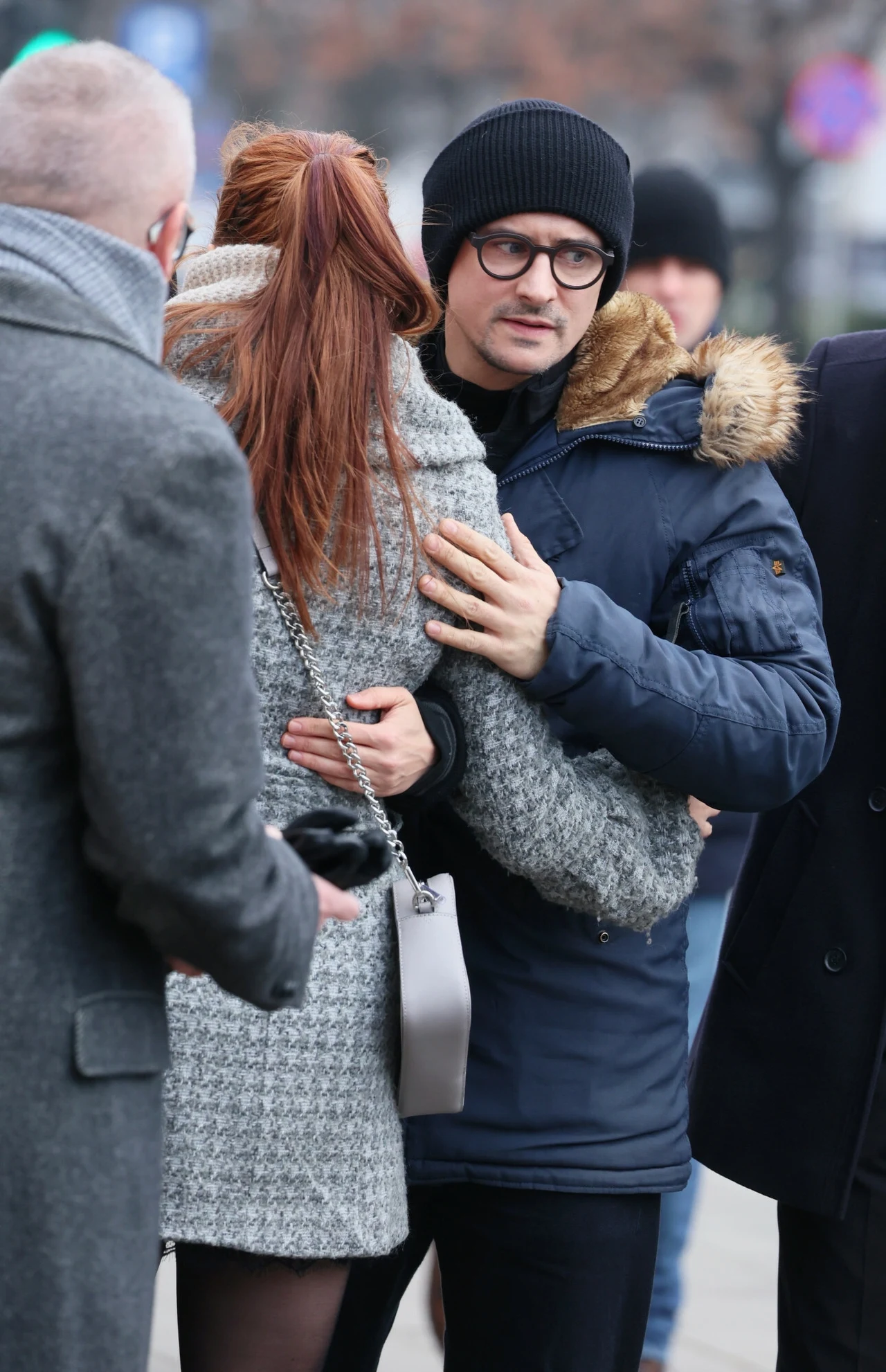 Mateusz Damięcki na pogrzebie Macieja Damięckiego