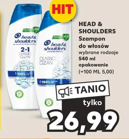 Head & Shoulders Classic Clean Szampon przeciwłupieżowy – usuwa do 100% łupieżu,  540ml